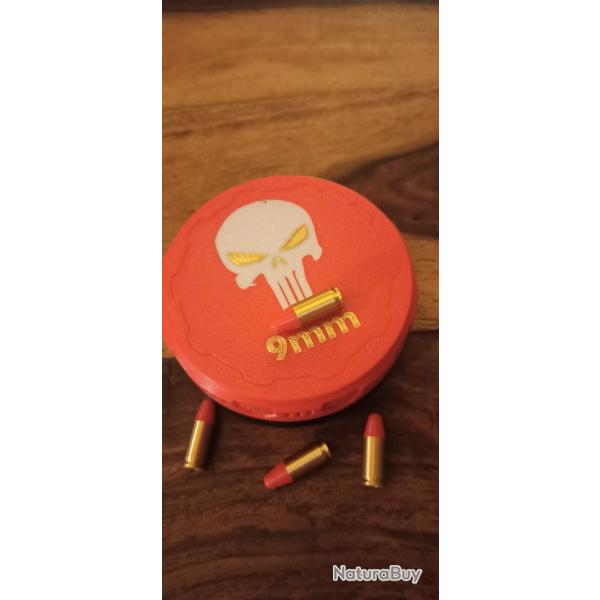 Bote  munitions 9mm, tanche design pratique et solide, Magtech Norma Geco Fiocchi Luger FMJ MFS