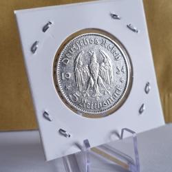 Très Rare 5 Reichsmark Argent 1934 J Commémorative Avec Date , Allemagne , IIIème Reich , WW2 , WWII