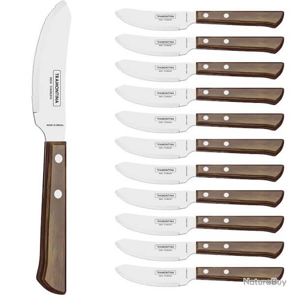TRA.29810165 12 couteaux  pizza Tramontina 21cm Technobois