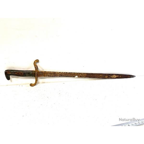 Ancienne Baonnette Allemande ww1 manche laiton de fouille