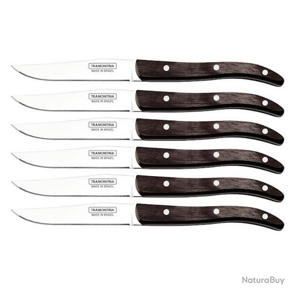 TRA.29810023 6 couteaux  steak Tramontina "French" 22,5cm Technobois
