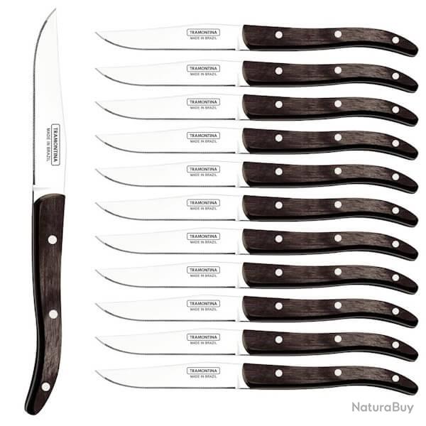 TRA.29810023 12 couteaux  steak Tramontina "French" 22,5cm Technobois