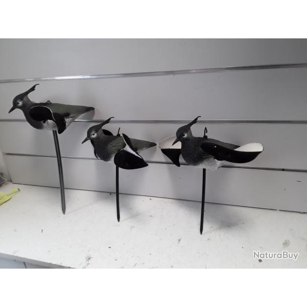 Lot de 3 appelants ailes tournantes vanneau huppe plastique
