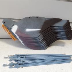 Lot de 12 appelants pigeons ramier plastique