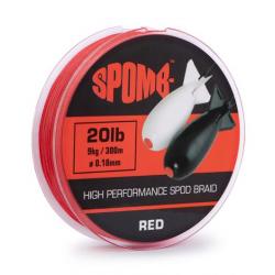 Tresse Spomb Braid 300M 9Kg 20Lb Red 0.18Mm