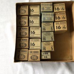 Cartons numérotés calibre 16