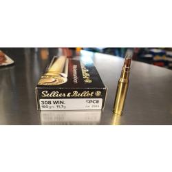 60 MUNITIONS SELLIER & BELLOT - 308 WIN SPCE - 180GRS, 11.7G  NEUF