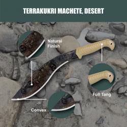 Machette Condor TerraKukri Lame Acier Carbone 1075 Manche & Etui Polypropylène Tan CTK286213DHC