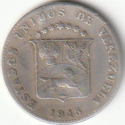 Pièce de Monnaie Vénésuéla 12/2 centimos 1945