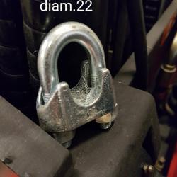 Serre câble étrier diam.22mm série renforcée électrozinguée