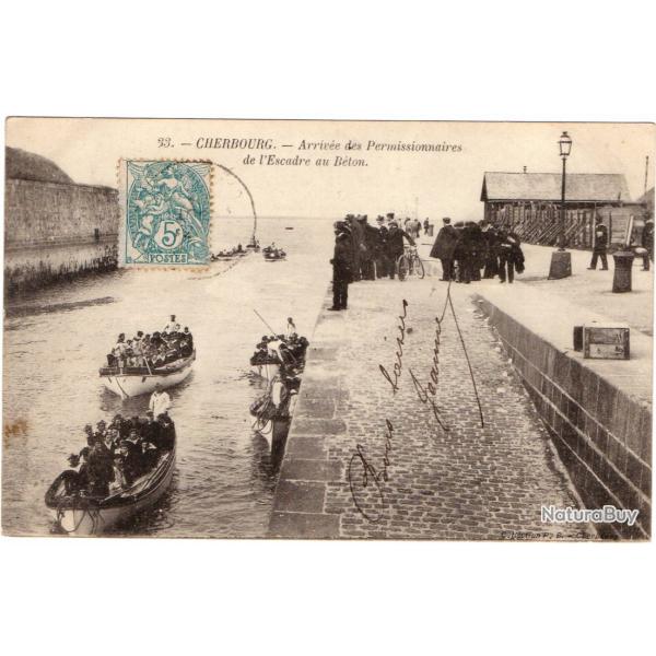 CPA - Marine Militaire -CHERBOURG - Arrive des Permissionnaires de l'Escadre au Bton N1651