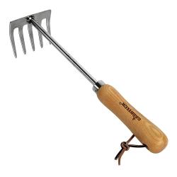 Petit râteau de jardin en acier manche bois 33 x 8 x 7 cm