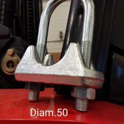 Serre câble étrier diam.50mm série renforcée électrozinguée