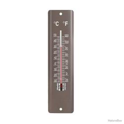 Thermomètre extérieur gris 20 x 5 cm