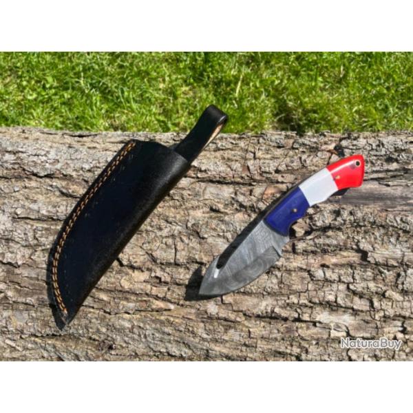 Couteau  dpecer avec crochet damas forg LLF 21cm dition patriote enchre