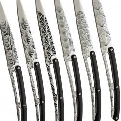 Super deal ! Set Deejo de Bistro - Tattoo Art Déco Miroir ABS Noir- 6 pièces dans coffret -2AP000012