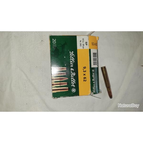 12 Balles 9.3x62 sellier bellot