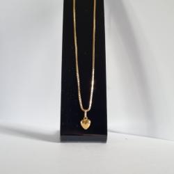 Promo : Chaine et Pendentif Coeur Or 18K Poinçonnés , Tête D'Aigle , 750% , 18 Carats , 750/1000