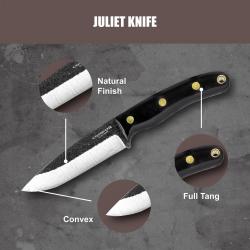 Couteau Condor Juliet Lame Acier 440C Manche Micarta Etui Cuir Made Salvador CTK106042SS