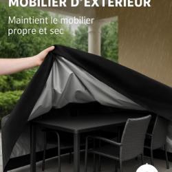 Housse Salon Jardin Extérieur Protection 231x231x90cm Bâche Canapé Chaises Barbecue Table