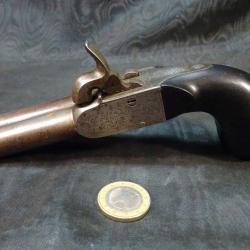 pistolet coup de poing deux coups à capsule époque N. III PERRET FILS à MOULIN