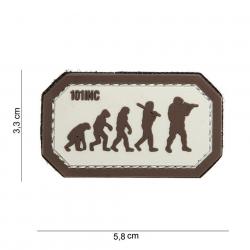 Patch 3D PVC Airsoft Evolution (101 Inc) Marron