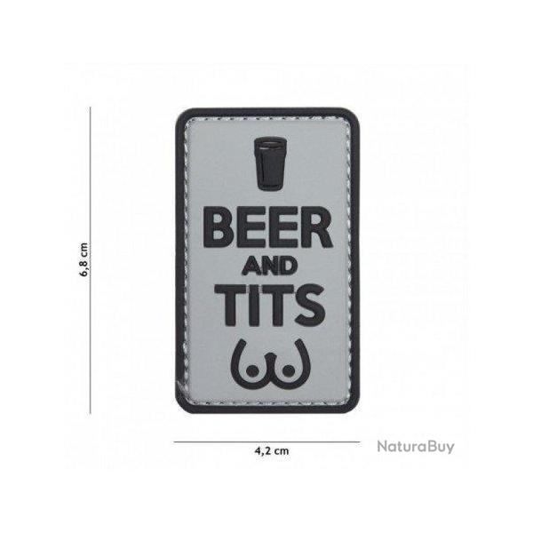 Patch 3D PVC Beer and Tits (101 Inc) Wolf Grey