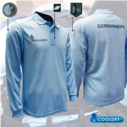 Polo GENDARMERIE bleu ciel Allégé Manches Longues