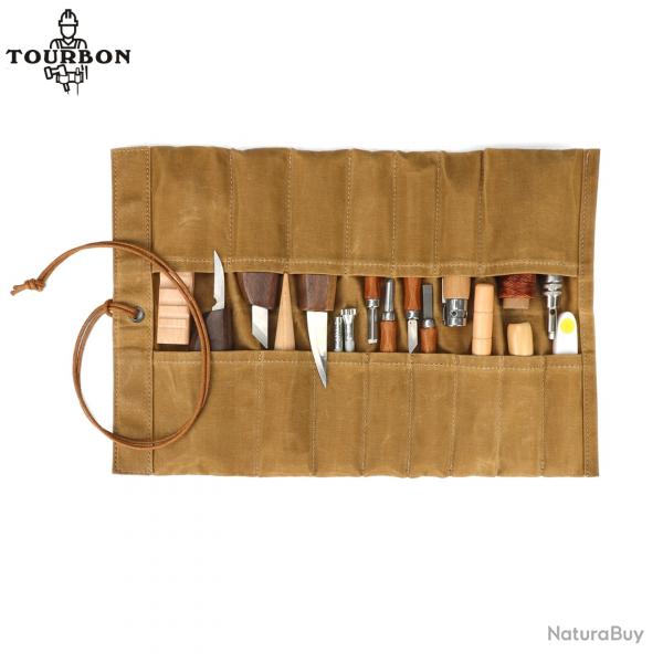 Tourbon-Sac enroulable en toile pour outils pliants, 14 fentes  LIVRAISON GRATUITE !!