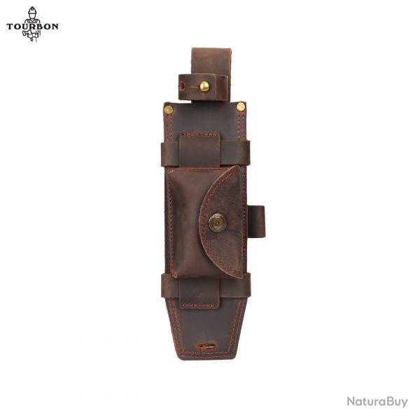 Tourbon-Gaine de couteau  lame polyvalente en cuir
