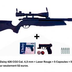 PACK-1 ! Carabine Arrow Gamo 5,5 mm + 3-9 x 40 + Pistolet Daisy 426 + 500 billes + 5 CO2 + Laser