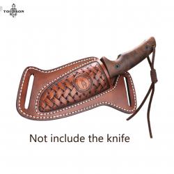 Tourbon-Outil de gaine de couteau en cuir, poudres à lame, couteau pliant