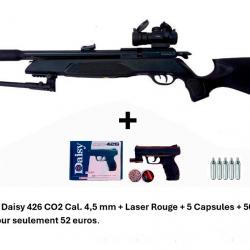 PACK4 ! Carabine Arrow Gamo 5,5 mm + RED DOT 2X40 + Pistolet Daisy 426 + 500 billes acier + 5 CO2
