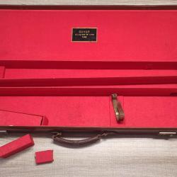 Ancienne grande et lourde malette de fusil en cuir GUYOT 48 à 52 Rue de Lyon PARIS