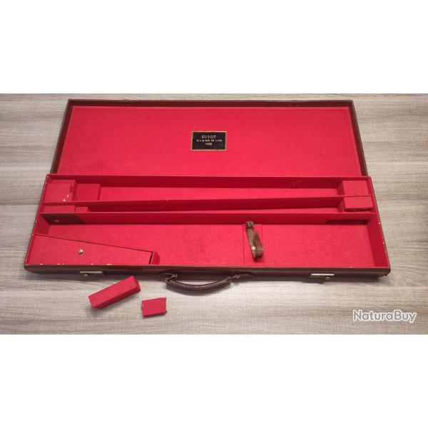 Ancienne grande et lourde malette de fusil en cuir GUYOT 48  52 Rue de Lyon PARIS