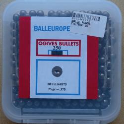1 boite de 250 Balles rondes calibre 36 - 375 de marque Balle Europe
