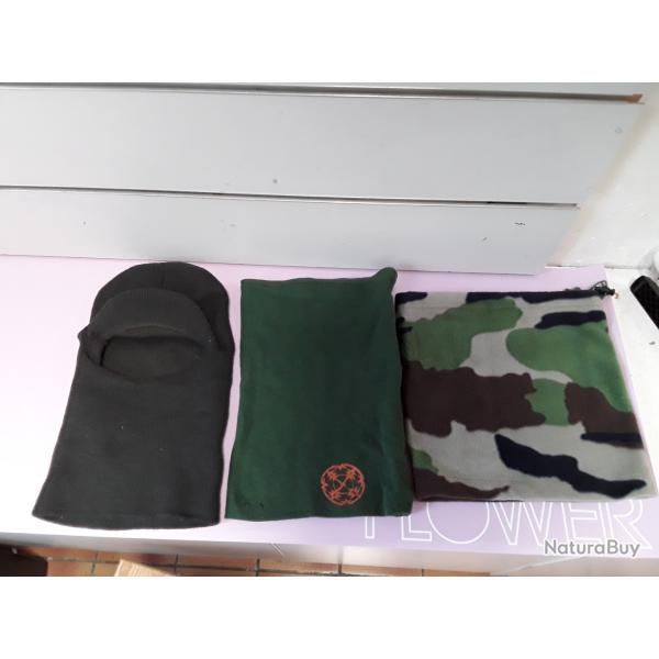 Lot de 1 cagoule verte et 2 caches coups verts