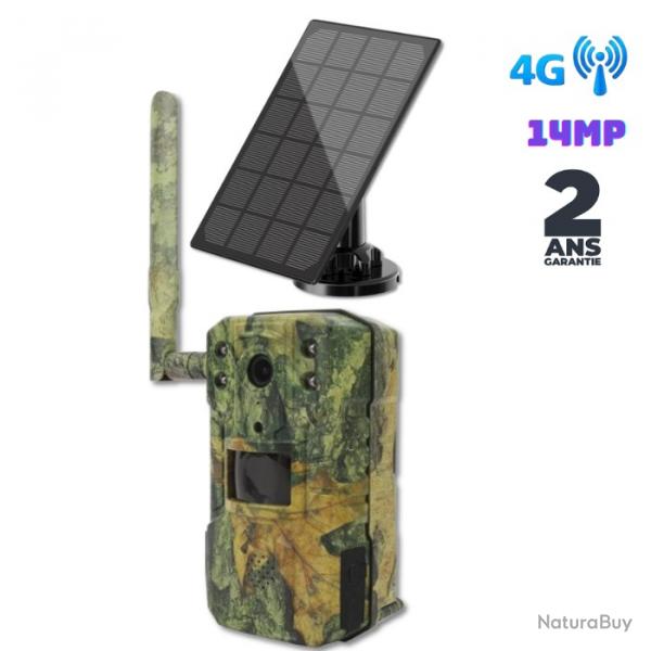 Camra de chasse 4G LTE avec panneau solaire - Livraison rapide - Garantie 2 ans
