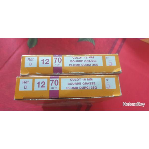 Lot 2 boites de Cartouches 12/70 - Gilles Flers- 36 g - BG - plomb 5