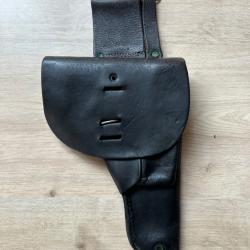 Original French Military Leather Pistol Holster MAC 50 Black Algérie Indochine