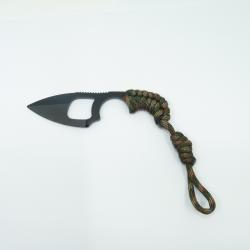 Couteau Wildsteer Krill manche en paracorde woodland Etui kydex Lame noire