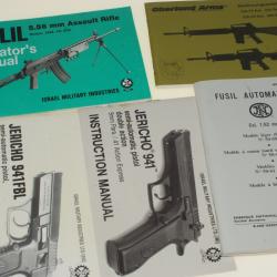 Lot de documentation GALIL, JERICHO,OBERLAND, HERSTAL: manuels