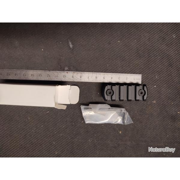 Rail Picatinny M-Lok, Aluminium,5 slots neuf -