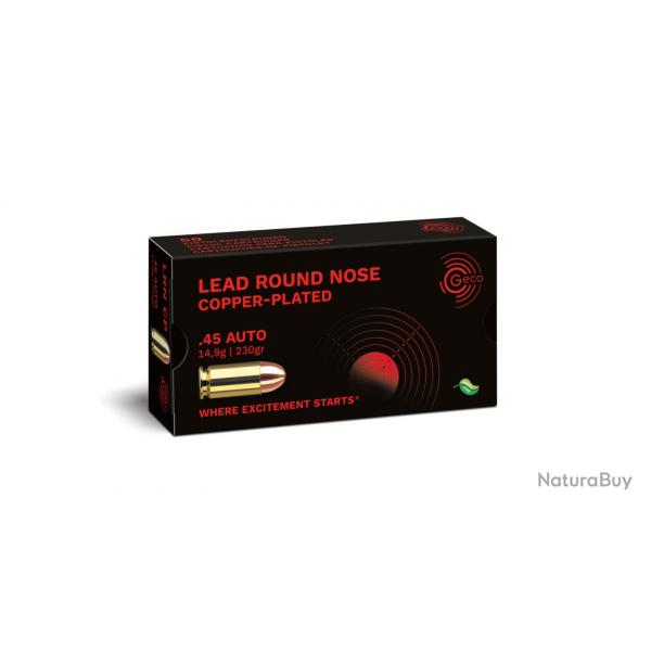 MUNITIONS GECO 45 AUTO LEAD ROUND NOSE 230GR X50