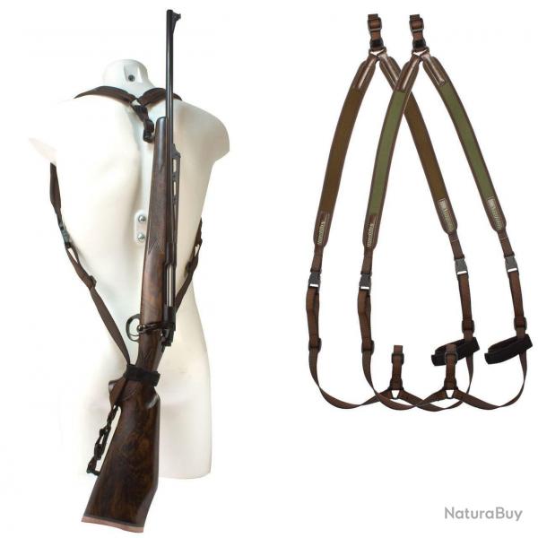 NIGGELOH BRETELLES CARABINES NEOPRENE MONTAGNE NOIR