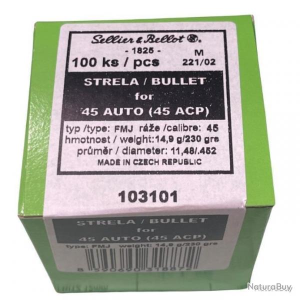 OGIVES SELLIER BELLOT 45 AUTO FMJ X100