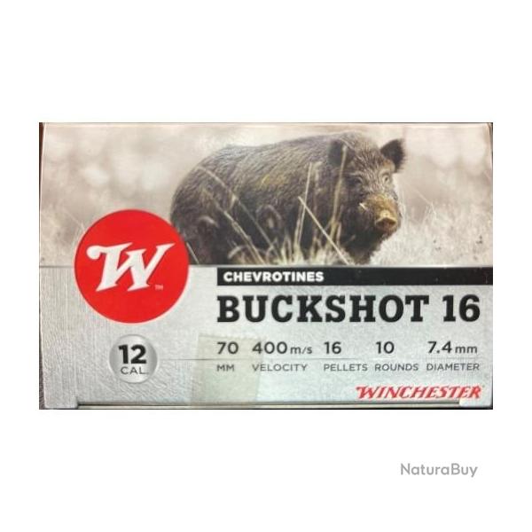 CARTOUCHES WINCHESTER BUCKSHOT 12/70 16GR X10