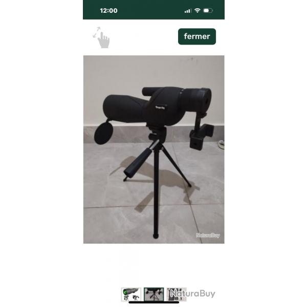 Tlescope, tanche 25-75x60 avec trpied et support, tlphone, monoculaire