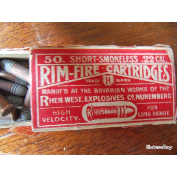 BOITE DE CARTOUCHES CAL : 22 PERCUSSION ANNULAIRE