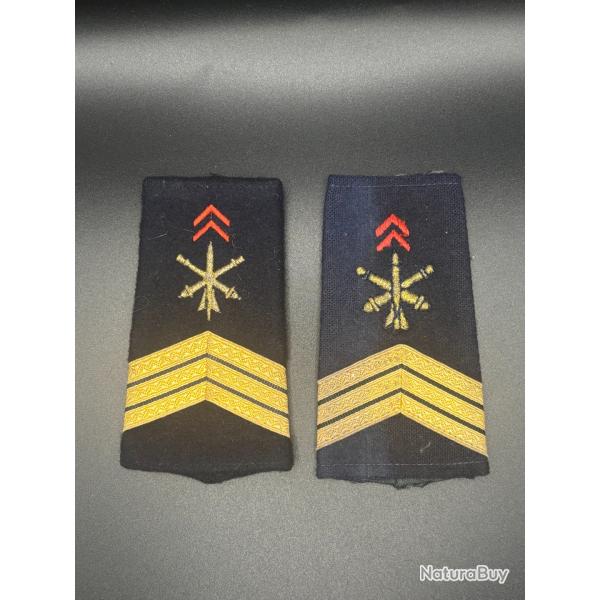 (71.005) Paire de fourreau d'paule de sergent chef Rgiment d'artillerie